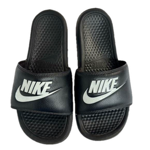 Nike Size 8 Black White Summer Poolside Beach Slip On Slides Sandals